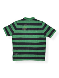 STRIPED MESH POLO