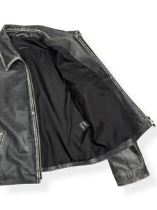 DISTRESSED LEATHER BLOUSON