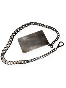 DIAMOND CUT CABLE WALLET CHAIN W/ CARD