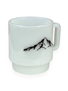 SOUVENIR MILK GLASS MUG / MT. HOOD MACHUS private label