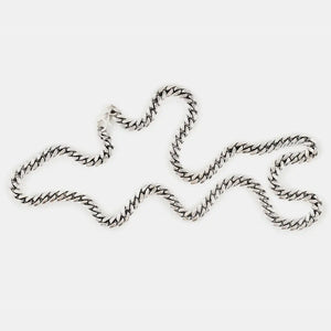 SILVER CURB CHAIN SERGE DENIMES