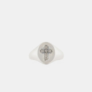 SILVER GOTHIC CROSS RING SERGE DENIMES