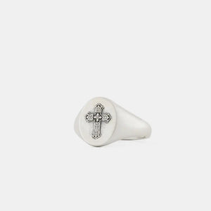 SILVER GOTHIC CROSS RING SERGE DENIMES