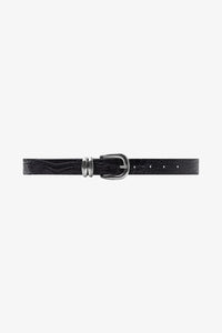 CROC LEATHER BELT PEARLED IVORY